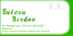 bulcsu mirkov business card